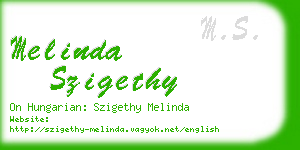 melinda szigethy business card